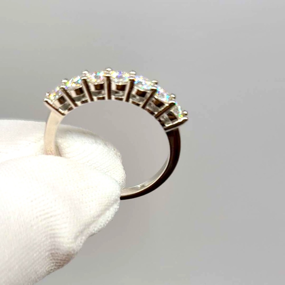 7-stone moissanite ring